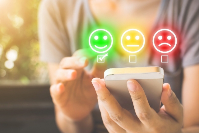 smileys, grön glad, gul neutral, röd ledsen